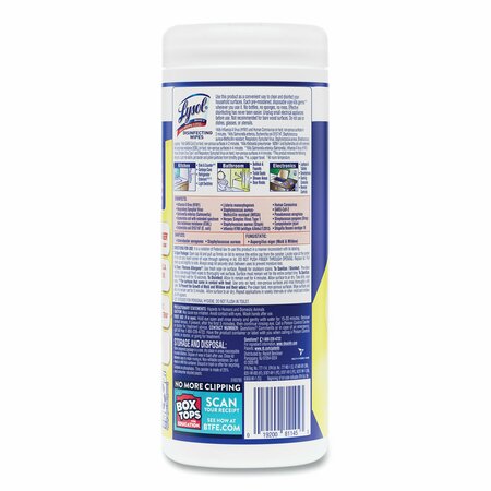 Lysol Towels & Wipes, White, Nonwoven Fiber, 35 Wipes, Lemon & Lime Blossom® 19200-81145